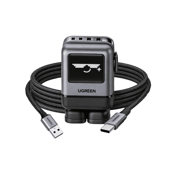 Combo Ugreen Cargador Robot 100w y Cable USB-A a C 2m