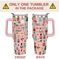 thumbnail image 2 of 40 oz Christmas Nutcracker Tumbler With Handle, Ballet Gifts for Dancers, Insulated Cup With Lid and Straw for Women, Pink (Only One), 2 of 6