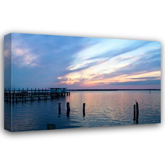 Alan Hausenflock 24x17 Gallery Wrapped Canvas Wall Art Titled - Dockside Sunset I