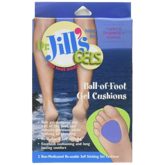 Dr. Jill's Coussins en Gel pour la Balle des Pieds, 1/4 Po d'Épaisseur, 2/boîte
