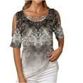 thumbnail image 1 of Blouses à Manches Courtes pour Femmes Mode Été Col en V Loisirs Manches Courtes Imprimé Hauts Femmes Manches Courtes Hauts Femmes Blouse Manches Courtes Blouses Manches Courtes pour Femmes, 1 of 6