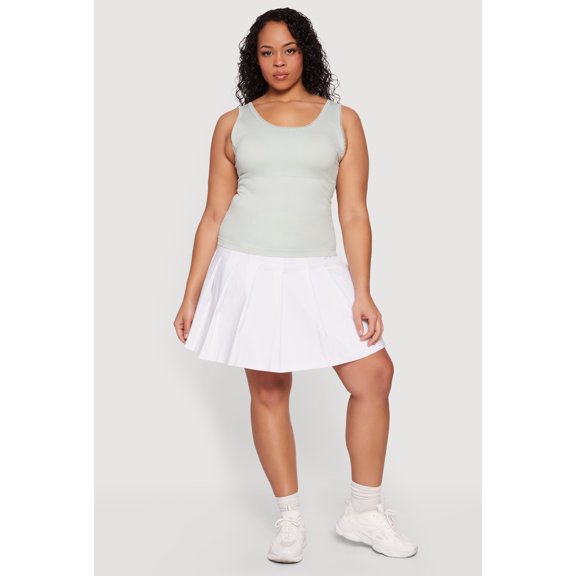 Women's Plus Size Lace Trim Scoop Neck Tank Top