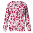 thumbnail image 4 of Women's Love Heart Sweatshirt Happy Valentine's Day Shirts Graphic Long Sleeve Crewneck Pullover Tops Blouses, 4 of 5