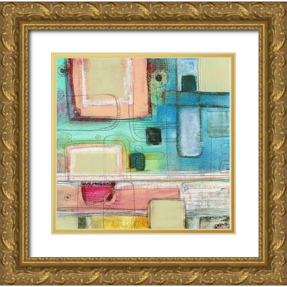 Ogren, Sarah 15x15 Gold Ornate Wood Framed with Double Matting Museum Art Print Titled - A Pale Pink Square
