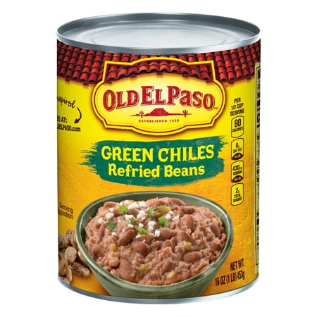 Old El Paso Green Chiles Refried Beans, 16 oz Can (Best Tasting Green Beans)