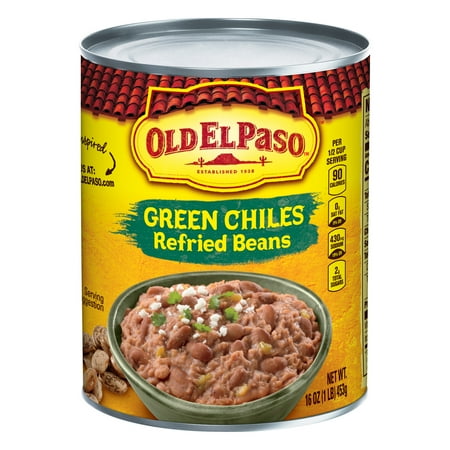 Pole Green Beans - Old El Paso Green Chiles Refried Beans, 16 oz Can