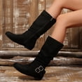 thumbnail image 6 of Womens Plus Size Tall Boots Casual Suede Knee High Footwear with Side Zipper Comfortable Winter Shoes for Fall and Daily Wear, 6 of 8