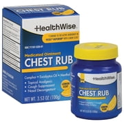 HealthWise Medicated Chest Rub | Refreshing Lemon Scent | Cough Suppressant | Relieves Nasal Congestion | Relieves Minor Aches and Pains | 3.53 oz.