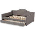 thumbnail image 6 of Baxton Studio Eliza Modern and Contemporary Fabric Upholstered Daybed with Trundle, 6 of 10