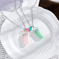 thumbnail image 4 of Collares con colgantes de corazón a juego de cristal de moda para parejas, colgantes de cristal coloridos con forma de bala, azul y rosa JM, 4 of 5
