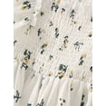 thumbnail image 4 of Fdqin Girls Summer Dress Floral Ruffle Square Neck Sleeveless A-Line Cute Sundress for Beach Party, Green Floral,5-6Y, 4 of 7