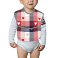 thumbnail image 4 of Bingfone Mess-Proof Baby Bib - Waterproof Bib for Baby Boy or Girl with Food Catcher Pocket, Unisex-Heart Plaid, 4 of 6