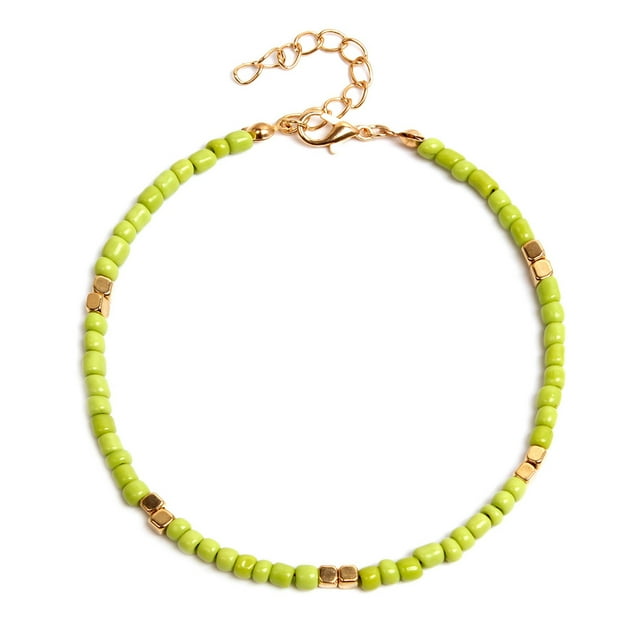 Cheville pour Femmes Ajustable Mode Fait Main Bracelet de Plage Perlé