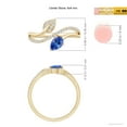 thumbnail image 5 of ANGARA Natural Tanzanite and Diamond Bypass Ring with Leaf Motif in 14K Yellow Gold for Women (Size-6x4mm) | December Birthstone, Anniversary, Jewelry Gift for Women | Natural Tanzanite Ring, 5 of 9