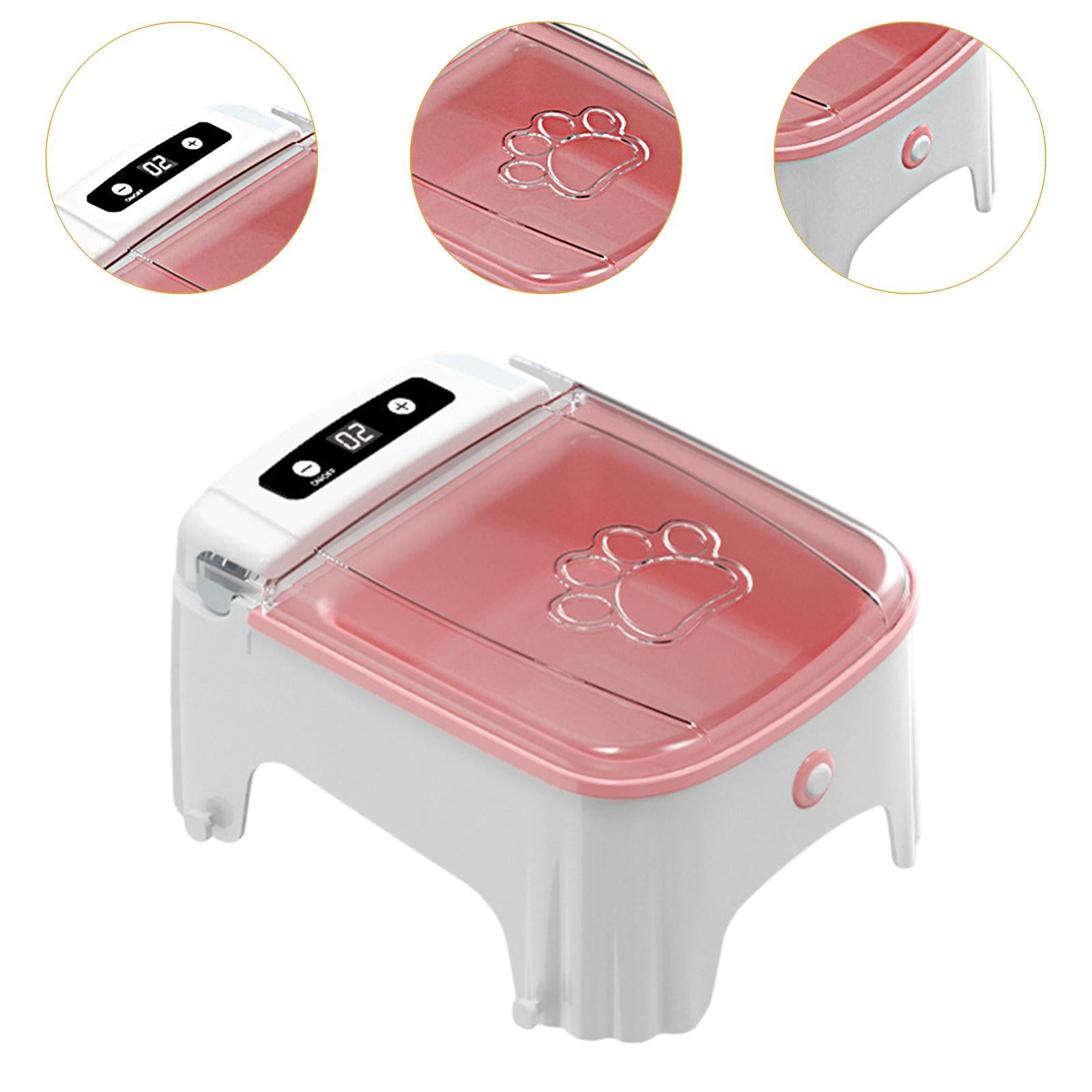 oshhni Automatic Timed Cat Feeder Cat Timed Feeding for Kittens Dry Food Small Dogs Pink
