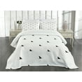 thumbnail image 3 of Ambesonne Black White Quilted Bedspread Set 3 Pcs, Wild Shark Fish, Queen Size, White Black, 3 of 5