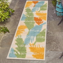 Unique Loom Aruba Outdoor Collection Area Rug - Barcadera (2' x 8' Runner Beige/Orange)