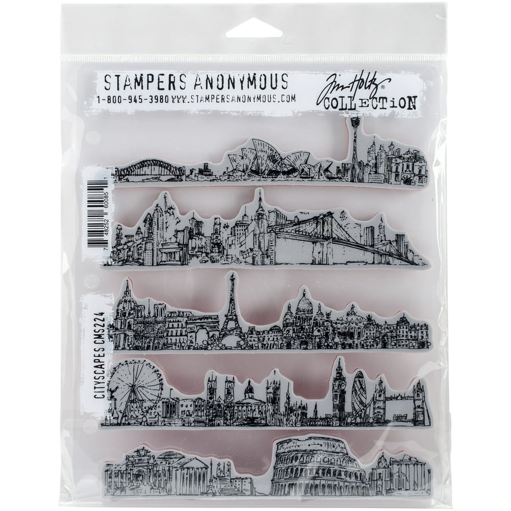 Tim Holtz Cling Stamps 7"X8.5"Cityscapes