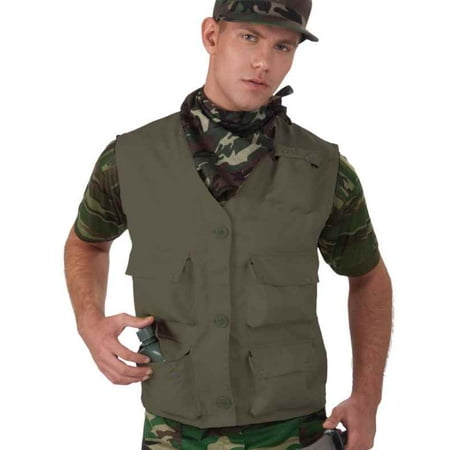 Combat Hero Costume Vest Adult: Solid Green One Size Fits Most
