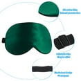 thumbnail image 3 of Uxcell Natural Silk Sleep Mask Adjustable Soft Eye Mask Cooling Blackout Eye Cover with Elastic Straps Dark Green, 3 of 6