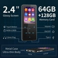 thumbnail image 2 of 64GB MP3 Player Bluetooth 5.3 Built-in Speaker 2.4 In Display w/ Headphone Black, 2 of 7