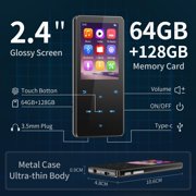 64GB MP3 Player Bluetooth 5.3 Built-in Speaker 2.4 In Display w/ Headphone Black