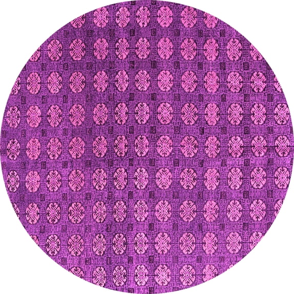 Ahgly Company Indoor Round Oriental Pink Modern Area Rugs, 4' Round