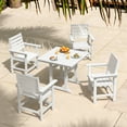 thumbnail image 6 of DYCANPO 35'' Outdoor Dining Table with Umbrella Hole, HDPS Square Patio Table, White, 6 of 7