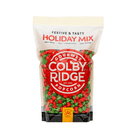 Colby Ridge Holiday Mix Gourmet Craft Popped Gluten Free Popcorn Snack Sized Large Pouch (2 Gallons = 34 Cups)