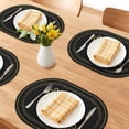 thumbnail image 2 of REGALWOVEN Rustic Oval Placemats Set of 4 Cotton Linen Placemats for Dining Table Decor Washable Kitchen Table Mat Wipe Clean Black 17.7x12.6inch, 2 of 6
