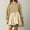 Beige, variant on Baggy Long Sleeve Hoodie Sweatshirt Mini Dress Pleated Plain Cute Pullover Hooded Fall Sports Babydoll Short Dress (Small, Khaki)