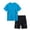 AB102 Blue, variant on Boys Summer Casual Clothes Child Short Sleeve Tee And Matching Shorts Outfit Set Breathable Lightweight Big Boys Everyday Activewear Set Blue 12-13 Years