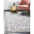 thumbnail image 2 of Unique Loom La Jolla Abstract Border Rug 10' x 13' Rectangle Gray/Silver, 2 of 10