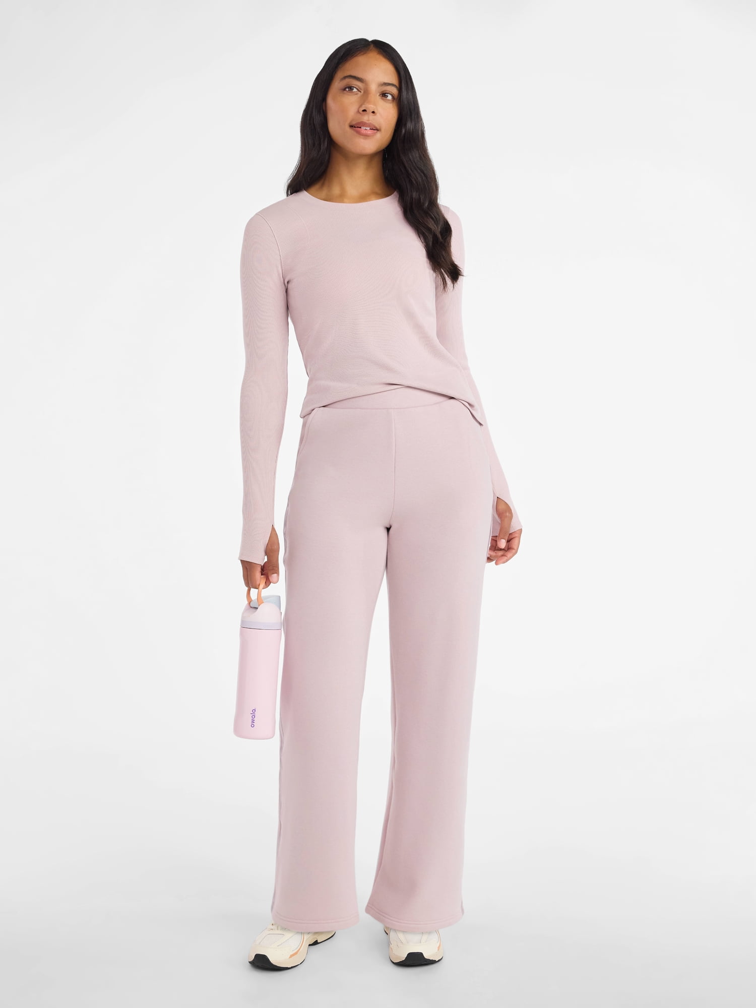 Avia Women's and Women's Plus Fleece Sweatpants with Satin Trim, Sizes XS-4X