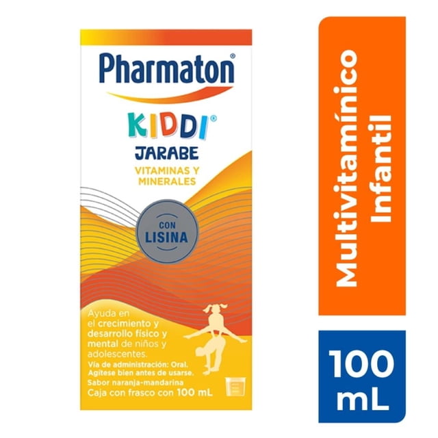 Jarabe Pharmaton Kiddi Multivitamínico para Niños y Adolescentes Naranja-Mandarina 100 ml.