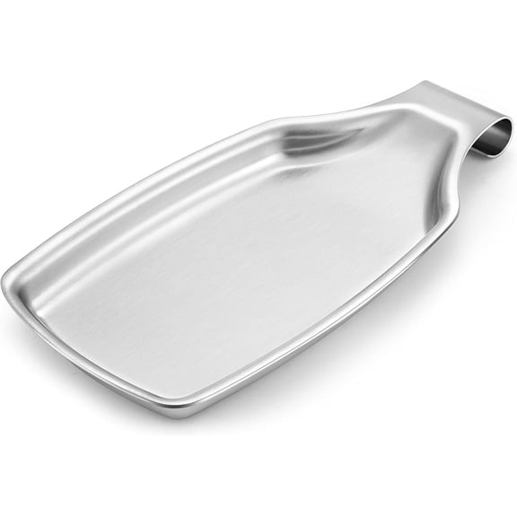 LQQBOX Stainless Steel Spoon Rest for Kitchen Stove Top, Large Cooking Utensil Spatula Ladle Holder with Square Bottom, Kitchen Accessories for Kitchen Countertop, Dishwasher Safe