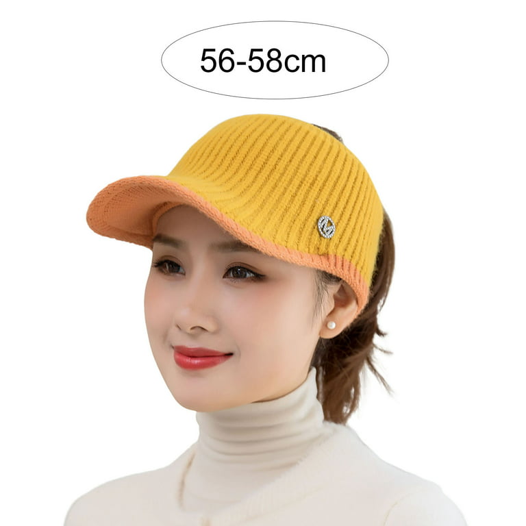 harmtty Solid Color Thicken Unisex Hat Autumn Winter Ribbed