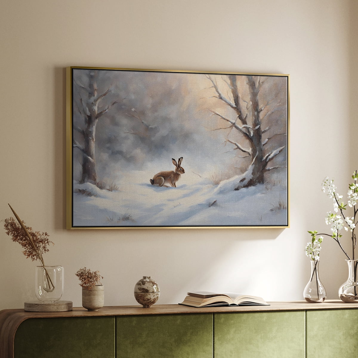 Vintage Landscape-CCVII By Wexford Home Framed in Gold Wood Gallery Wrapped Canvas 25 in. x 37 in.