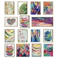 thumbnail image 5 of Kate and Laurel Sylvie Bright Abstract Framed Canvas Wall Art by Jessi Raulet of Ettavee, 18x40 Gray, Modern Colorful Brushstrokes Art for Wall, 5 of 7