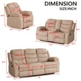 thumbnail image 7 of Hybition Fabric Reclining Sofa Set Modern Chair & Loveseat & Sofa Set Camel, 7 of 7