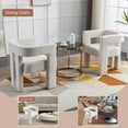 thumbnail image 5 of Tabaray Modern Boucle Dining Chair Set of 2, Sherpa Barrel Accent Chairs Upholstered Armchair Comfy Side Chair for Kitchen Living Room Reception (Beige, Set of 2), 5 of 7