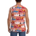 thumbnail image 4 of Gaeub Cartoon with Traffic Elements Men's Sleeveless Muscle Shirts Workout Tank Tops, Odor Protection and Comfortable - Large, 4 of 8