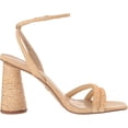 thumbnail image 6 of Sam Edelman Kia Bleached Beechwood Beaded Open Toe Ankle Strap Block Heel Sandal (Bleached Beechwood Beaded, 10.5), 6 of 6