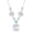 Center Cuhion-Cut MOP & Blue Topaz, variant on Filigree Design with Mother of Pearl and Round Faceted Blue Topaz 17+2” Gemstone Necklace Jewelry for Women or Teens (Center Cushion-Cut MOP)