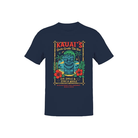 Kauai's Gecko Grotto Tiki Bar Design Men's T-shirt