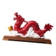 thumbnail image 2 of Figura de dragón chino, figura de Feng Shui, adorno de riqueza, decoración de mesa de dragón base roja y madera, 2 of 9
