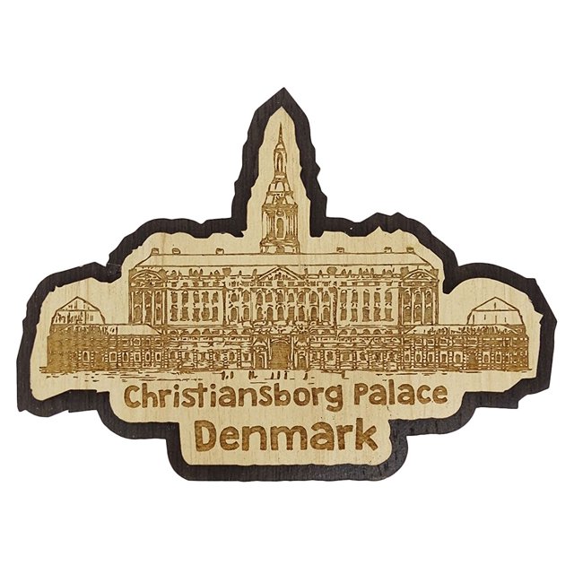 Printtoo Christiansborg Palace Denmark Engraved Wooden Fridge Magnet Souvenir Gift