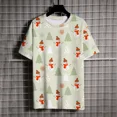 thumbnail image 4 of Camisetas con estampado de árbol de Navidad para hombre, Camiseta con cuello redondo, Tops de manga corta de marca de lujo, Verano, 4 of 5
