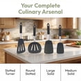 thumbnail image 3 of Unique Bargains Kitchen Utensils Set with Heat-Resistant Spatula Tools Black 4Pcs, 3 of 5