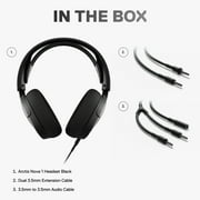 steelseries arctis nova 1 سماعة ألعاب متعددة الأنظمة - برامج تشغيل هاي فاي - صوت مكاني 360 درجة - رغوة ذاكرة نسج الهواء - سونار - خفيفة الوزن للغاية - ميكروفون إلغاء الضوضاء - كمبيوتر ، ps5 ، ps4, التبديل ، Xbox